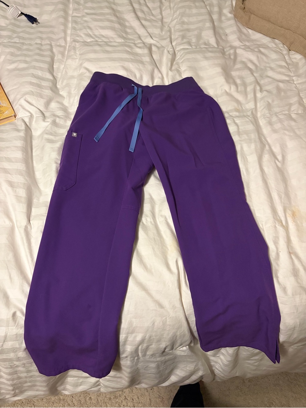 Petite Figs purple Drawstring Scrub Pants